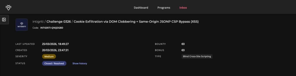 Planting a Fake Config to Steal the Admin Cookie: Intigriti March 2026 XSS Challenge